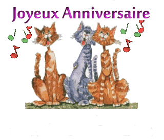 Gif animé joyeux anniversaire chats